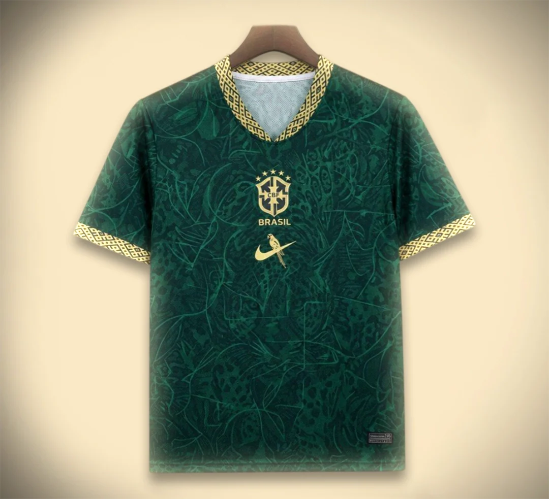 Maillot Concept Brésil Vert et Doré 2026